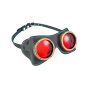 Cowhide leather eyewear goggles accessories halloween black lenses brown