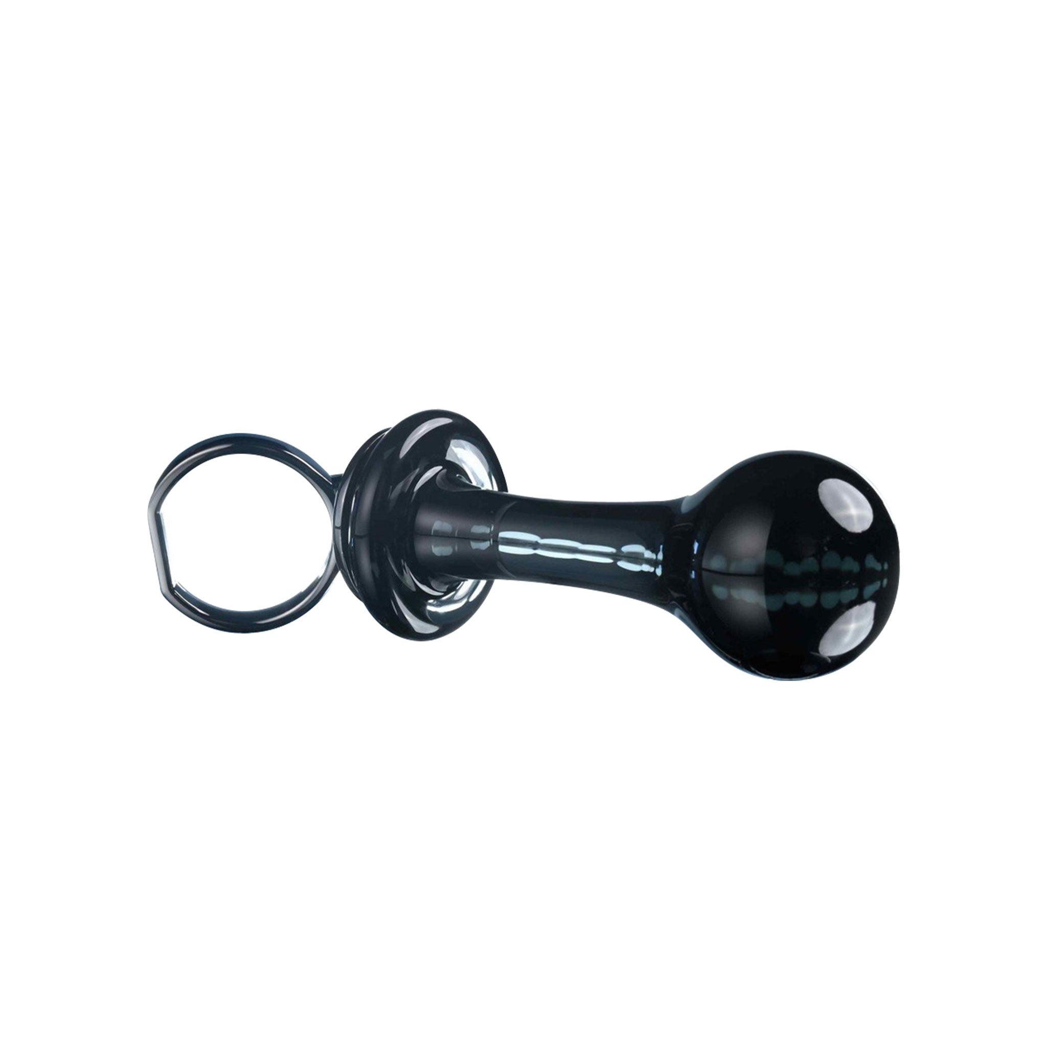 Gender X Blow Finger Ring Pop Glass Anal Plug- Black