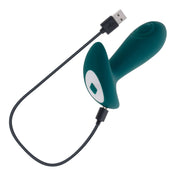 Pulsating P-Spot Rechargeable Silicone Vibrating Butt Plug- Green