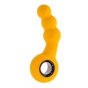 Gender X Bumble Ring Holder Silicone Angled Anal Beads - Yellow