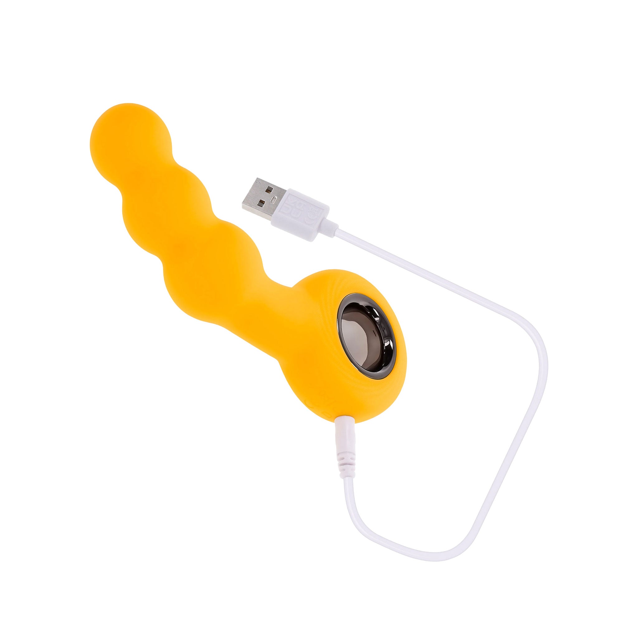Gender X Bumble Ring Holder Silicone Angled Anal Beads - Yellow