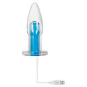 Gender X Electric Blue Silicone Rechargeable Plug with Remote Control