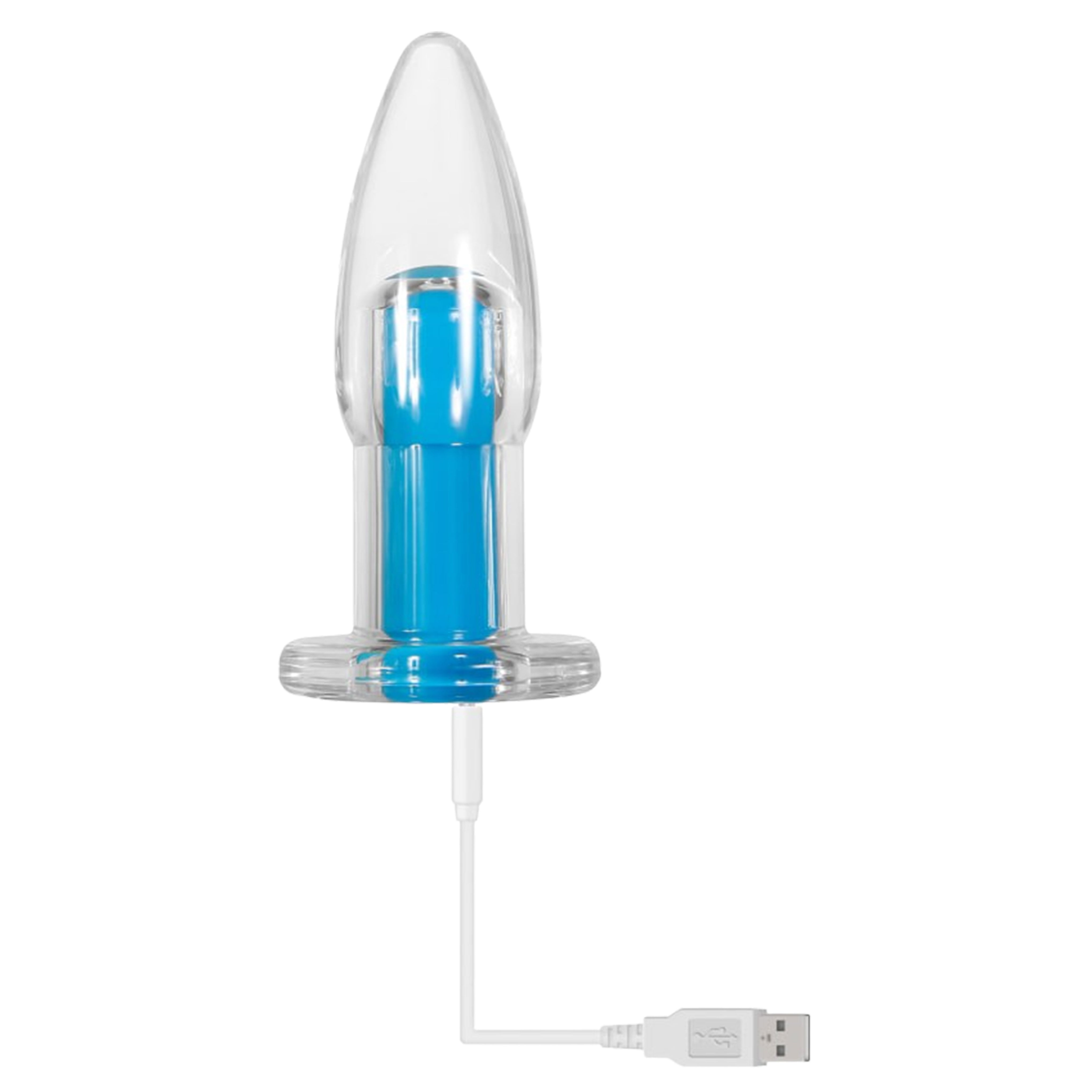 Gender X Electric Blue Silicone Rechargeable Plug with Remote Control