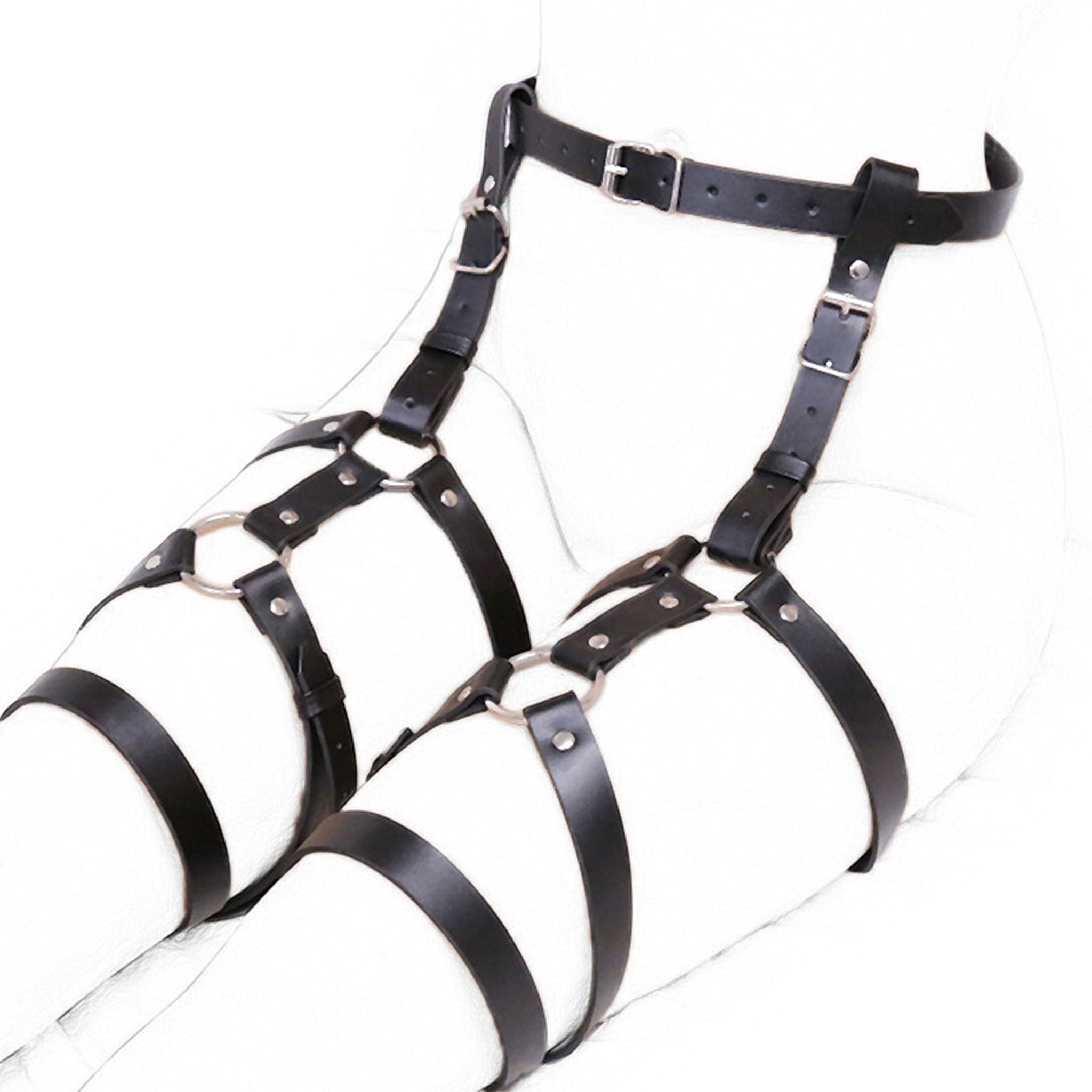 how to charge vibrating egg Womeny Garter Belt Leather Lingerie Bdsm Bondage Lingerie Leg Harness Thigh Garter  Goth Fetish Clothing Festival main image 1