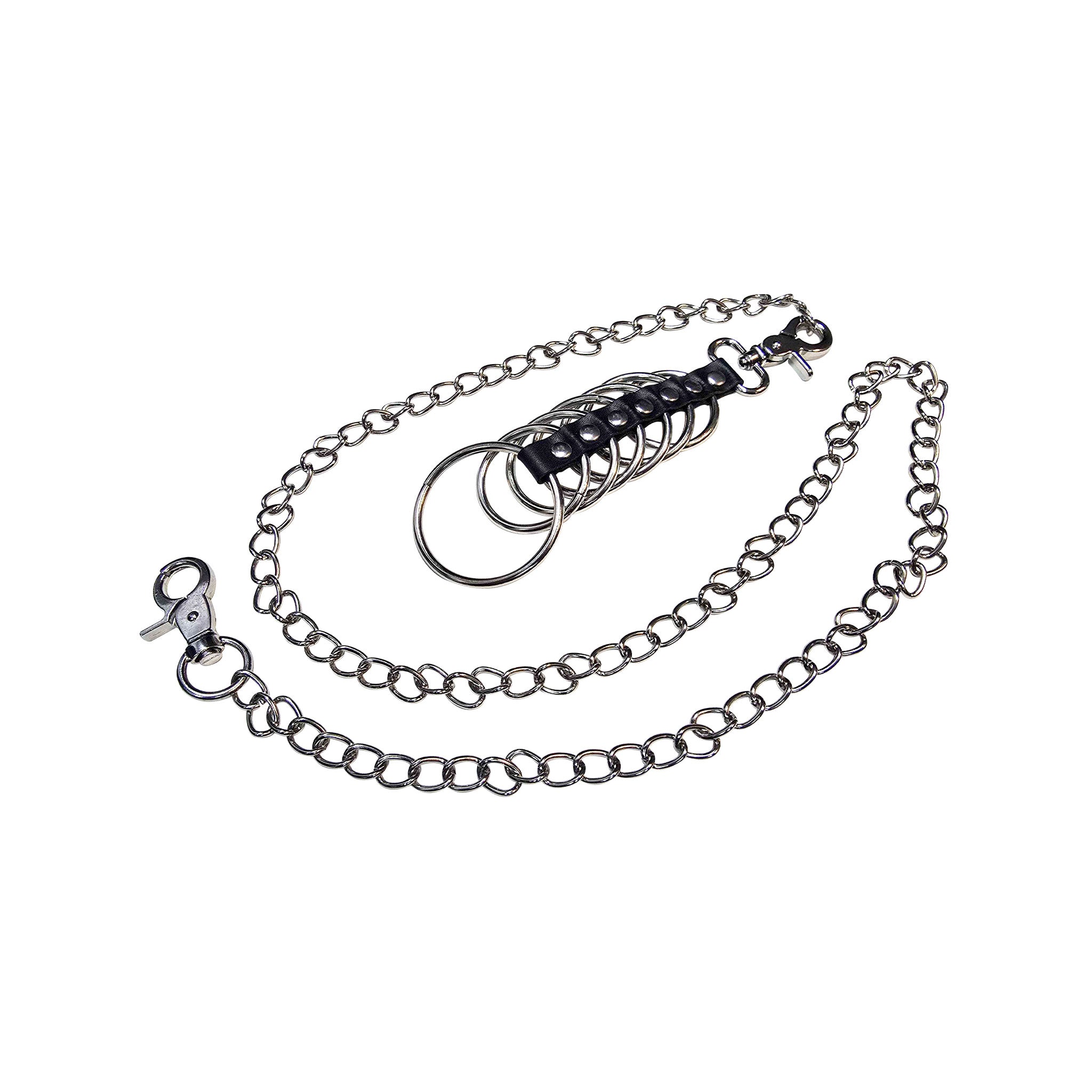 Leather genuine-leather nickel-plated steel cock cnb cbt cock-ring cock-cage penis gates gates-of-hell flexible confine confining leash detachable trigger-hook multi-ring fetish fashion alt-fashion bdsm bdsm-gear bondage masochism submission kink kinky kinky-play kinky-gear hell dante male masculine masc mens nonvibe non-vibe black silver
