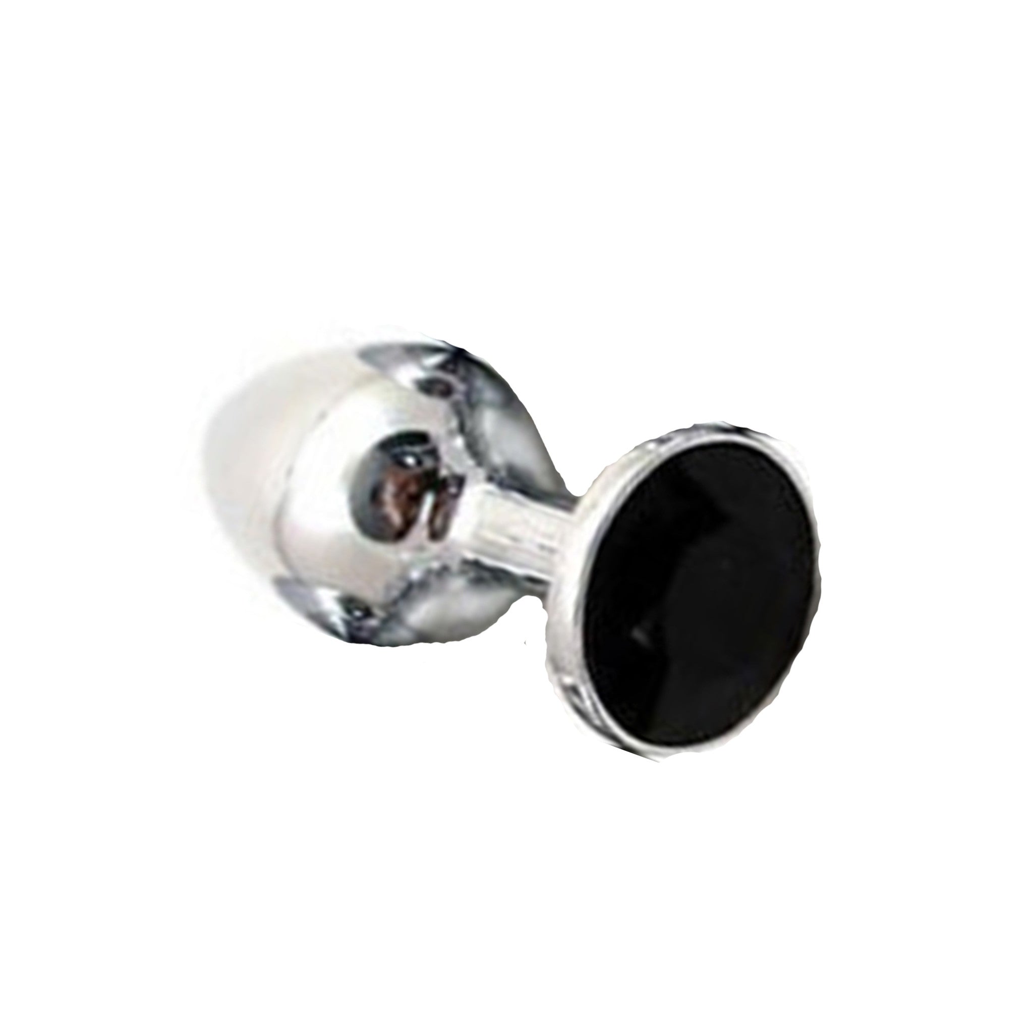 Small stainless steel butt plug with jeweled end, 1 inch diameter, 3 inch length, lightweight metal anal plug, sparkling gem butt plug for BDSM or erotic play