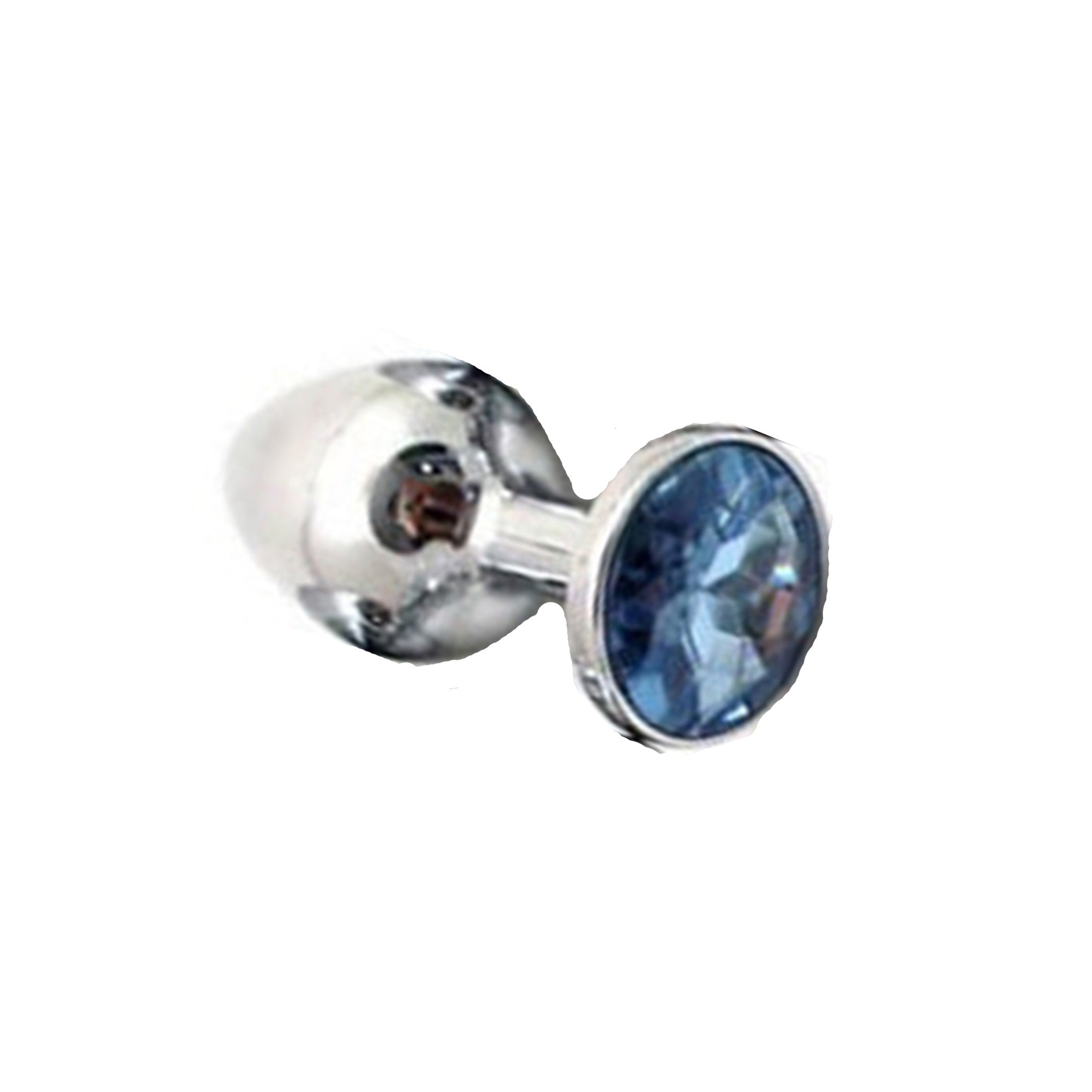 Small stainless steel butt plug with jeweled end, 1 inch diameter, 3 inch length, lightweight metal anal plug, sparkling gem butt plug for BDSM or erotic play
