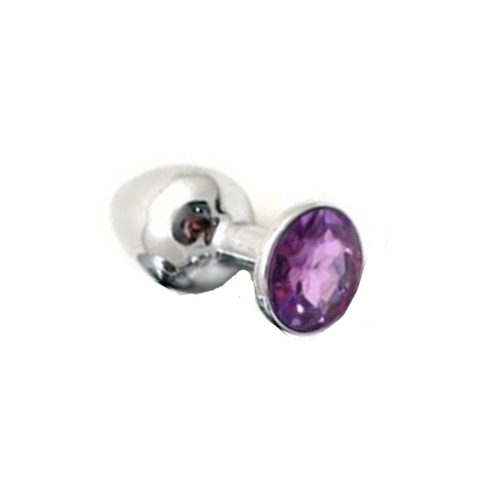 Small stainless steel butt plug with jeweled end, 1 inch diameter, 3 inch length, lightweight metal anal plug, sparkling gem butt plug for BDSM or erotic play