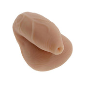 TPE packer dildo dong fake-penis fake-dick realistic lifelike detail balls uncircumcised uncut foreskin gender-affirming non-vibrating non-vibe adult-toys caramel