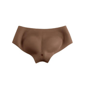 Silicone phthalate-free latex free bottoms undergarments briefs sculpted realistic vagina wearable fake simulated comfortable easy penetrable-shaft soft channel life-like urination-device bold confident drag dragqueen drag-queen gender-affirming MTF transgender trans cross-dressing gender non-conforming gender-nonconforming gender-play pussy-play gender-x genderx kink kinky kinky-play bdsm adult-toys mocha chocolate