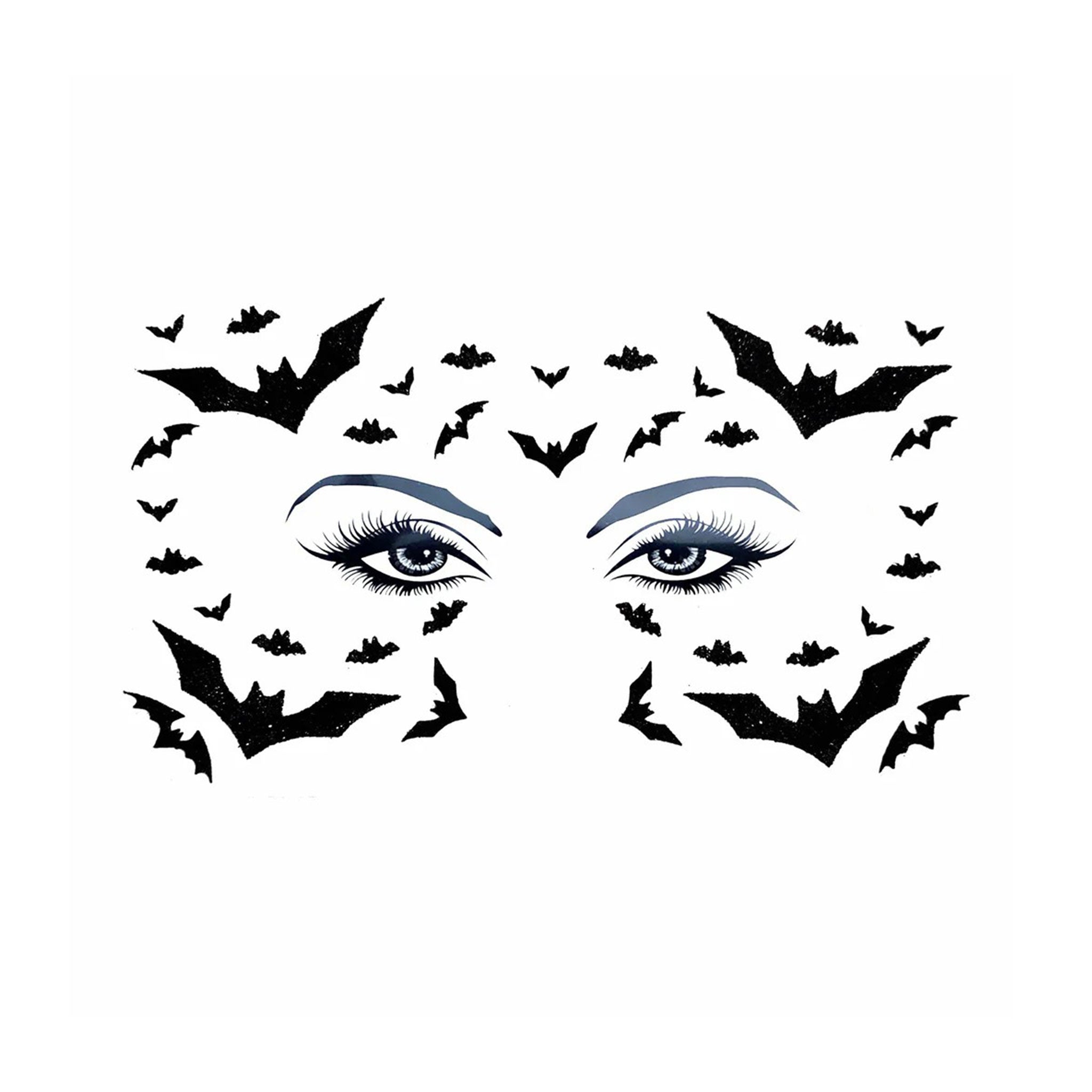 Adhesive latex-free medical-grade accessories stickers body-stickers face-stickers pasties glitter fine sparkly fashion alt-fashion rave ravewear club festival costume cosplay halloween animal bat spooky witch vampire vampire-bat unisex black