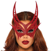 Synthetic accessories masy eye-mask eyemask pointed-tips horns horned geometric-cutouts cut-outs geometric glitter sparkling spooky seductive minimalist devil demon darkness naughty sinful wicked kink kinky kinky-play bdsm bdsm-toys costume cosplay halloween halloween-couture sacrilege masquerade red
