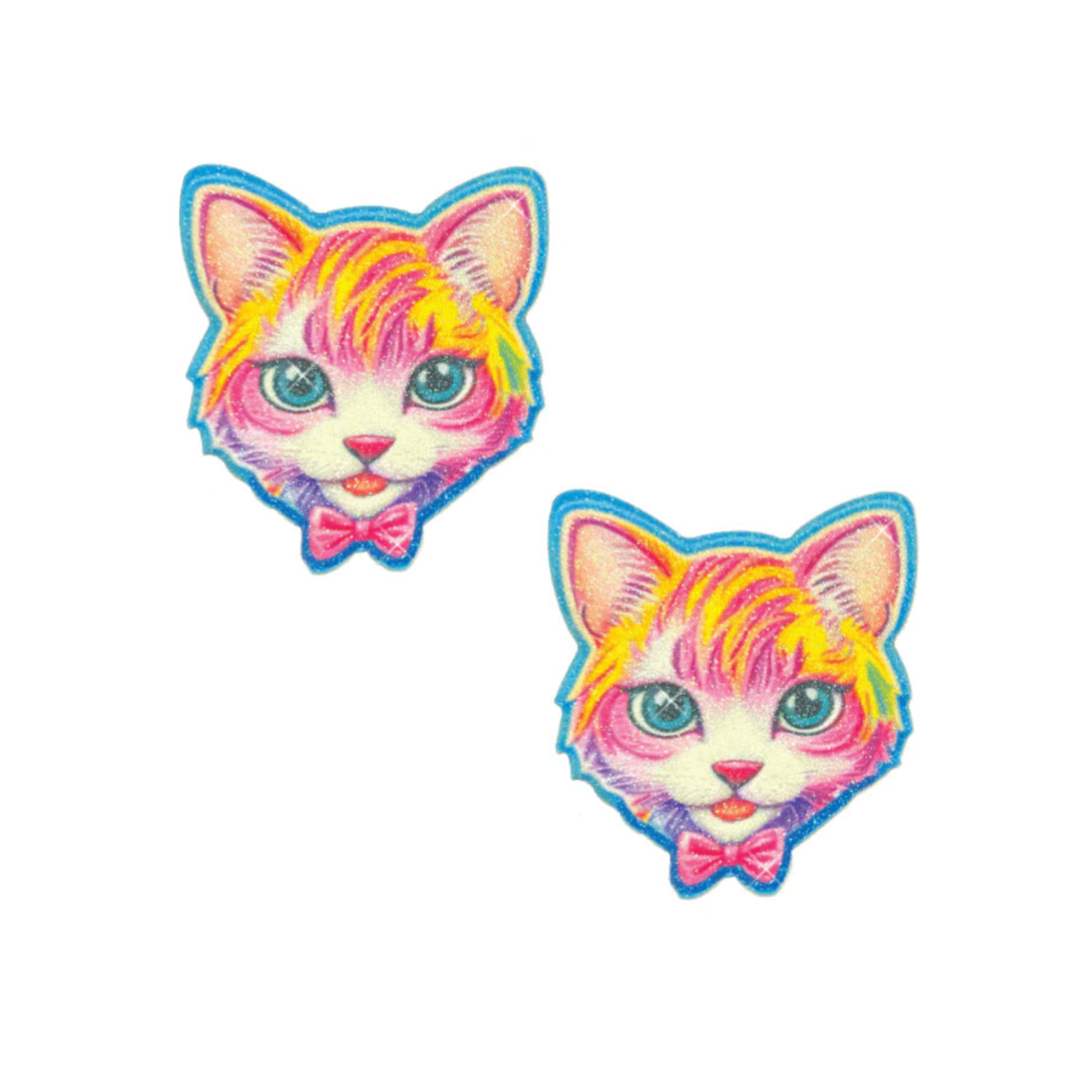 Glitter Kitty Nipple Pasties, sparkly cat-shaped, hypoallergenic, latex-free, sexy nipple covers.
