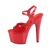 Patent leather footwear sandal platform stiletto heel glitter bedazzle red