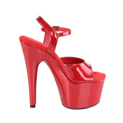 Patent leather footwear sandal platform stiletto heel glitter bedazzle red