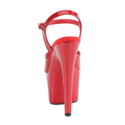 Patent leather footwear sandal platform stiletto heel glitter bedazzle red