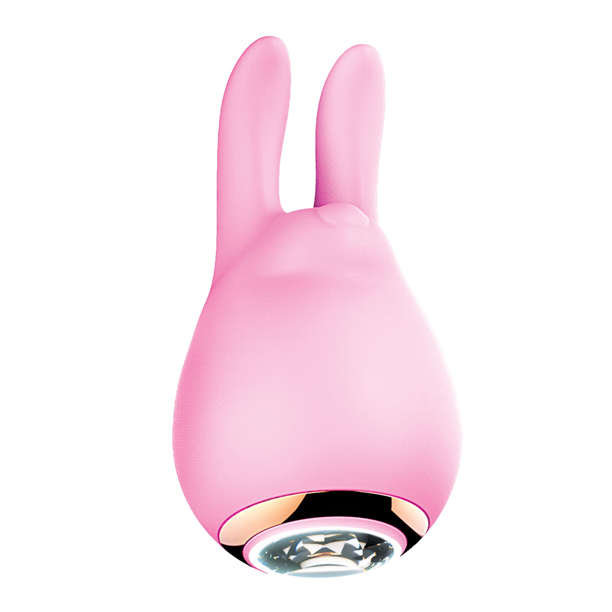 Silicone Vibrator | Vibrating Bunny Ears with Big Gem Control Button
