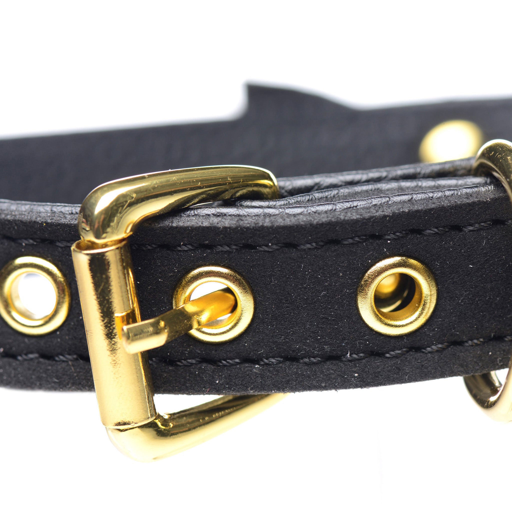 Leather PU faux-leather accessories jewelry collar choker adjustable buckle bell ringing bell-collar sexy sultry fetish fashion alt-fashion pet-play pup-play animal-play kitty cat kitten feline bdsm bdsm-play bondage restraint sub submission conditioning costume cosplay halloween gift couples black gold