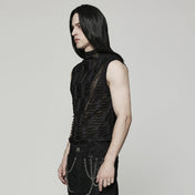 goth fang sleeveless shirt gothic punk top alternative streetwear fang print muscle tee dark fashion fetish factory