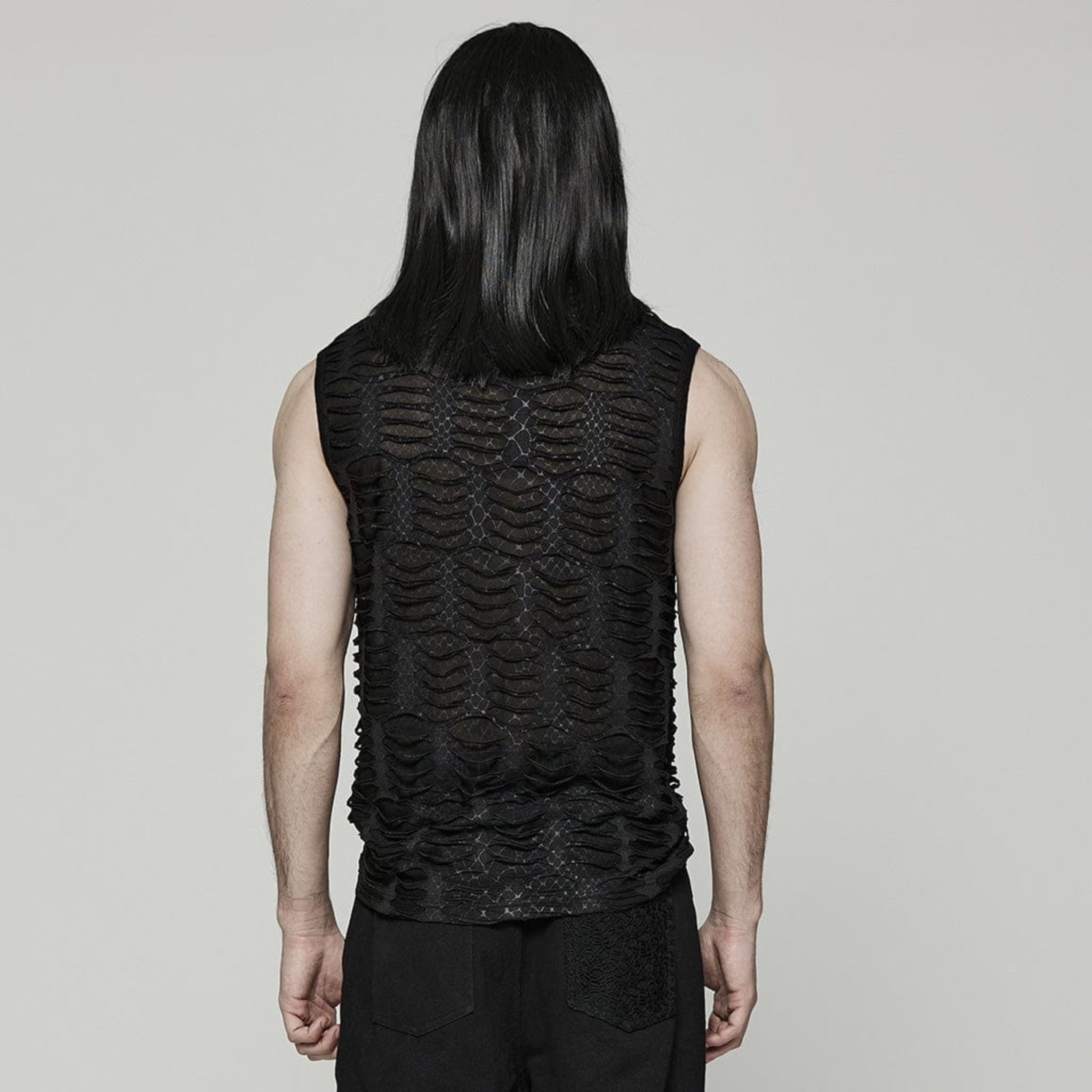 goth fang sleeveless shirt gothic punk top alternative streetwear fang print muscle tee dark fashion fetish factory