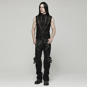 goth fang sleeveless shirt gothic punk top alternative streetwear fang print muscle tee dark fashion fetish factory