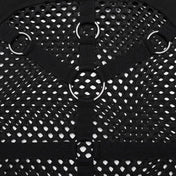 Mesh fishnet cotton top shirt jacket long-sleeve long-sleeved long sleeve sleeved thumb-holes thumb holes hood hooded mask ear-hanging strappy faux leather faux-leather polyester high collar high-collar rave wear ravewear rave-wear festival festival-wear goth gothic cyber punk cyberpunk cyber-punk industrial fashion black