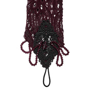 Polyester elastane lace knit openwork accessories arm-gear gloves arm-warmers fingerless opera-length finger-loop lace-applique crystal-beads beaded lobster-clasp stretchy comfortable elegant contouring graceful dramatic form-fitting hollow textured fashion alt-fashion alternative dark goth gothic renfaire renaissance festival romantic eveningwear roleplay role-play noble princess queen vampire vampire-fashion costume cosplay halloween afterdark-collection female femme feminine womens red
