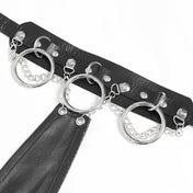 Cotton viscose leather faux-leather herringbone accessories collar choker double-layer dual-layer tie necktie O-ring D-ring spike spikes spiked chainmail chain spiderweb spider-web adjustable buckle rivets dangling silver-bars bold dark dramatic intense rebellion rebellious elegant elegance intricate mystery mysterious seduction seductive post-apocalyptic fetish fashion alt-fashion costume cosplay halloween military cyberpunk punk goth gothic grunge underground eerie black silver