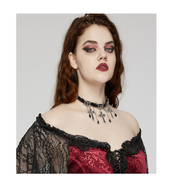 gothic cross choker vintage silver necklace gothic jewelry cross pendant alt fashion punk goth fetish factory