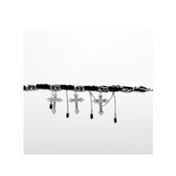gothic cross choker vintage silver necklace gothic jewelry cross pendant alt fashion punk goth fetish factory