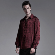gothic jacquard shirt black vintage lace-up plum blossom collar metal cuff buckles fitted gothic fashion dark romantic clothing elegant goth mens shirt alternative formalwear