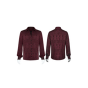 gothic jacquard shirt black vintage lace-up plum blossom collar metal cuff buckles fitted gothic fashion dark romantic clothing elegant goth mens shirt alternative formalwear