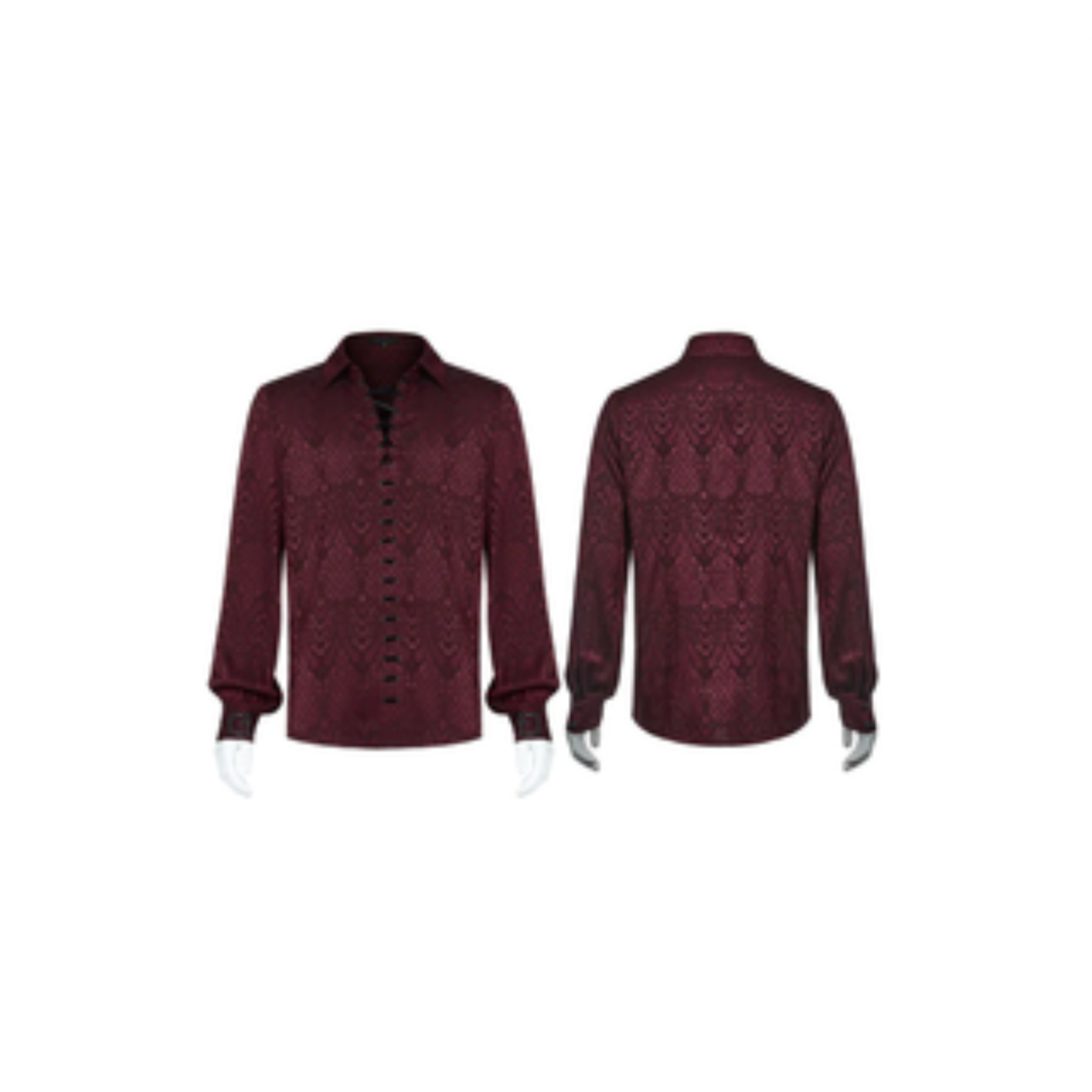 gothic jacquard shirt black vintage lace-up plum blossom collar metal cuff buckles fitted gothic fashion dark romantic clothing elegant goth mens shirt alternative formalwear