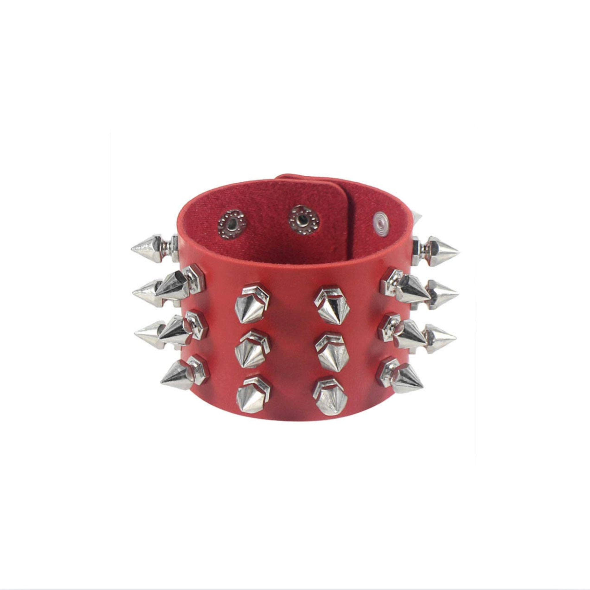 gothic punk stud pu bracelet black red white blue adjustable spiked leather cuff biker moto metal rock style fetish jewelry