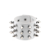 gothic punk stud pu bracelet black red white blue adjustable spiked leather cuff biker moto metal rock style fetish jewelry