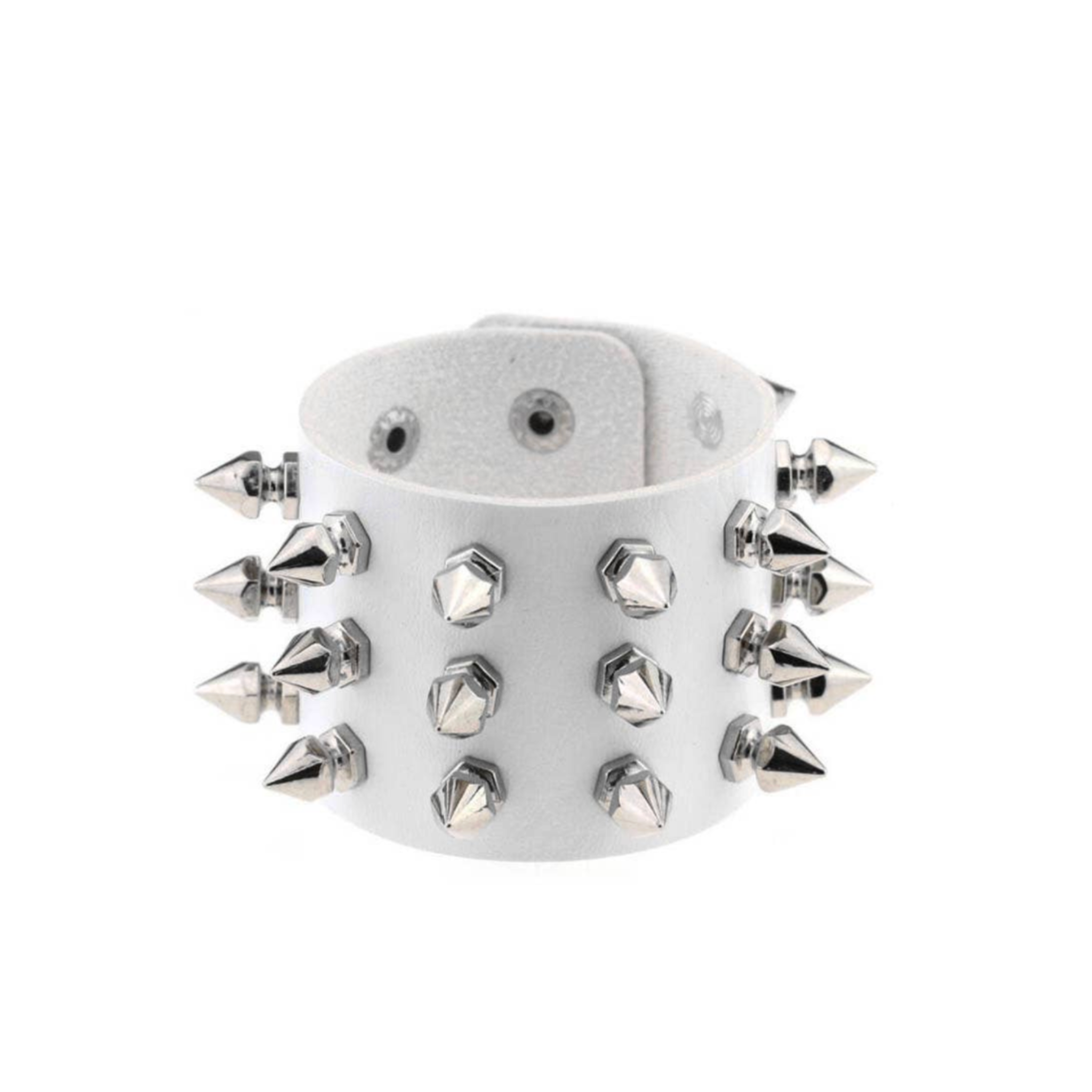 gothic punk stud pu bracelet black red white blue adjustable spiked leather cuff biker moto metal rock style fetish jewelry