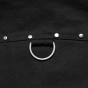 Cotton elastane apparel top shirt long-sleeve button-up kent-collar split-collar cotton-gore shoulder-lattice riveted button-placket ornate-button shank-button D-ring button-cuffs breast-pocket patch-pocket diamond-pattern edgy soft sleek polished durable stylish close-fit comfortable bold fashion alt-fashion alternative punk goth gothic cyber cyberpunk streetwear costume cosplay halloween afterdark-collection male masculine masc mens menswear guys dudes black