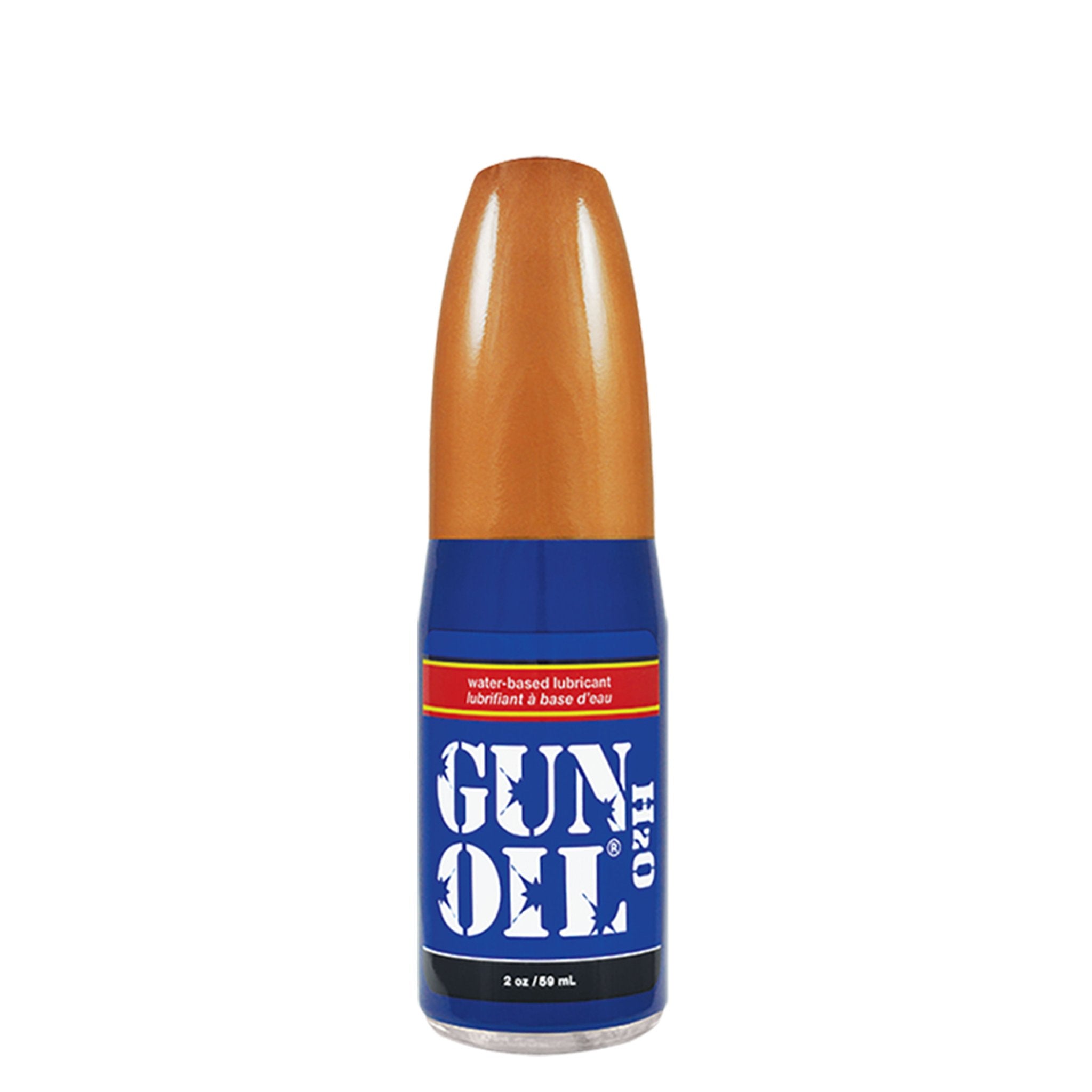 Gun Oil H2O water-based lubricant, hypoallergenic, toy-safe, and non-staining.