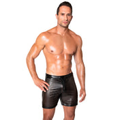 Wetlook power powerwetlook bottoms shorts underwear boxers biker lingerie intimate sexy drawstring waistband elastic perforated square laser cut laser-cut lazer-cut lazer vent ventilation glossy sleek noir black