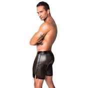 Wetlook power powerwetlook bottoms shorts underwear boxers biker lingerie intimate sexy drawstring waistband elastic perforated square laser cut laser-cut lazer-cut lazer vent ventilation glossy sleek noir black