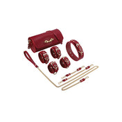 Luxury Restraints Set with Barrel Lock Bag- Burgundy & Gold