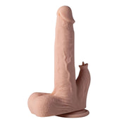 Thrusting Vibrating Dildo Licker Realistic 8.5' App Controlled- Flesh