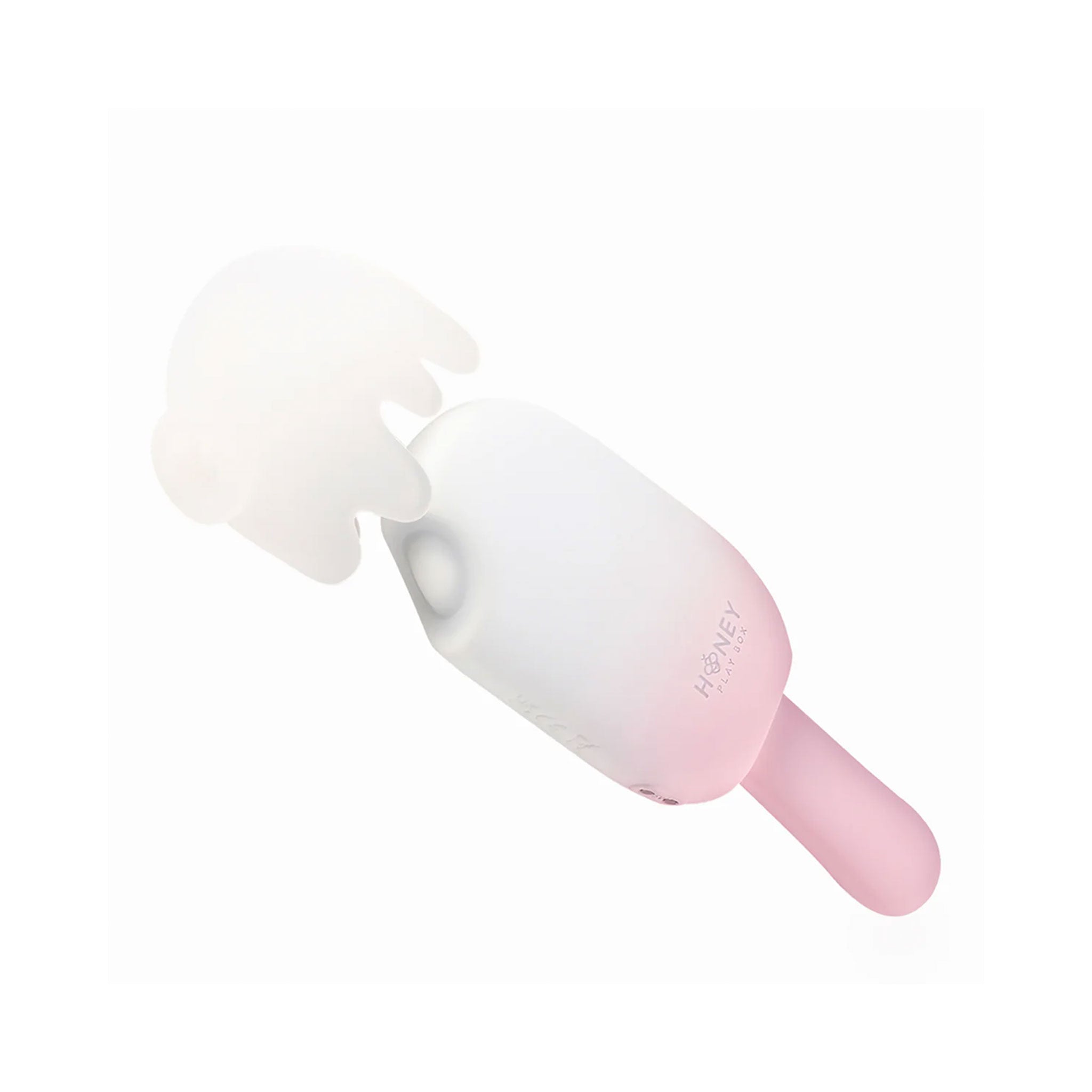 Silicone vibrator vibe vibrating popsicle ice-cream clitoral clit stimulator stimulation sucker sucking tapping swinging pink white