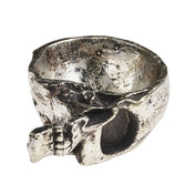 Resin cast-resin polyurethane-resin accessories jewelry bowl decorative-bowl change-dish skull skull-shaped cleft-skull half-skull hollow-skull spooky macabre realistic halloween holiday gift unisex silver