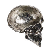 Resin cast-resin polyurethane-resin accessories jewelry bowl decorative-bowl change-dish skull skull-shaped cleft-skull half-skull hollow-skull spooky macabre realistic halloween holiday gift unisex silver
