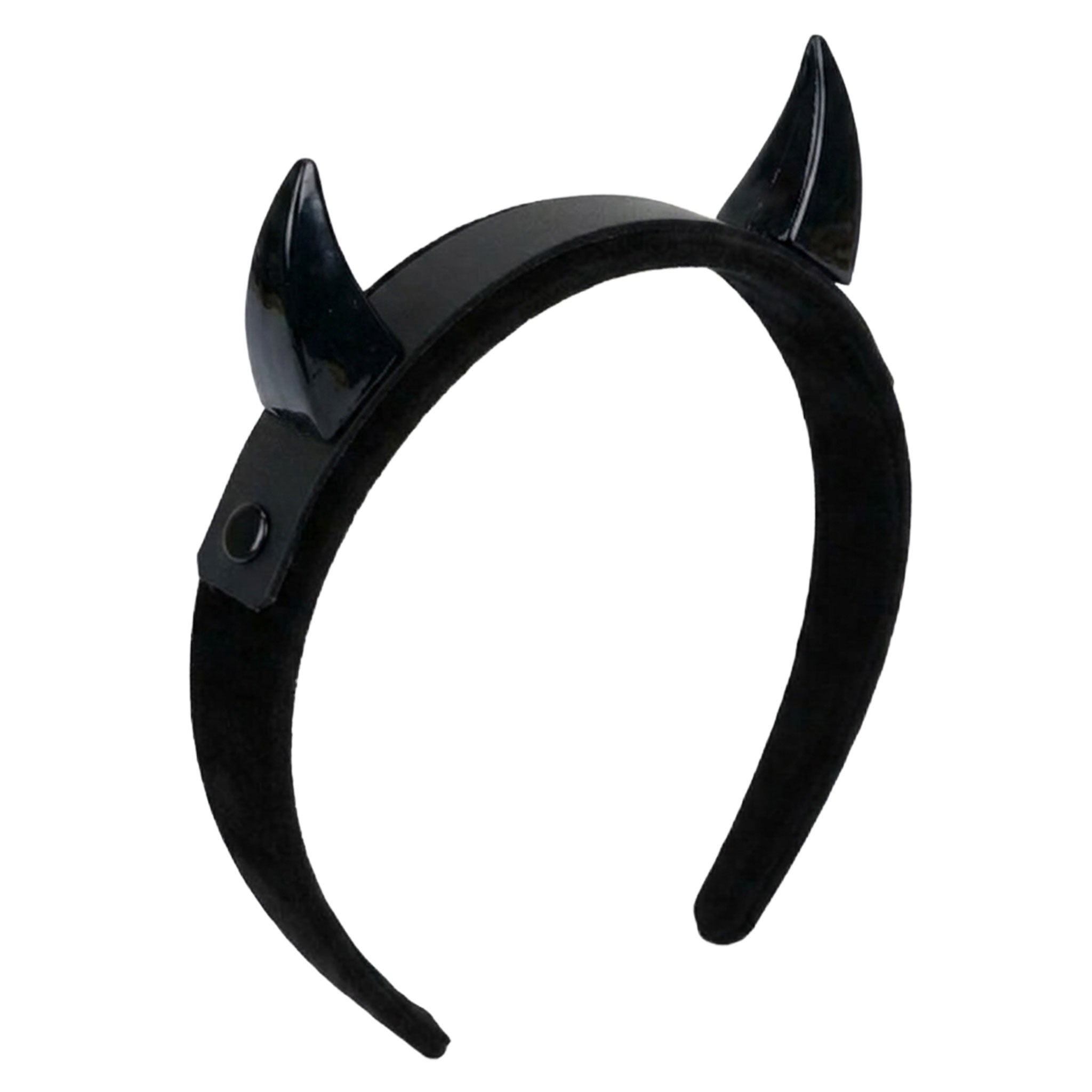 Leather nylon plastic accessories headgear headband hairband horns metallic-horns curved-spikes spiked flexible fun fetish fashion alt-fashion alternative punk rock goth gothic clubbing clubwear festival festival-accessories kink kinky kinkwear pet-play costume cosplay halloween halloween-accessories halloween-shop succubus demon devil sacrilege fiendish unisex black