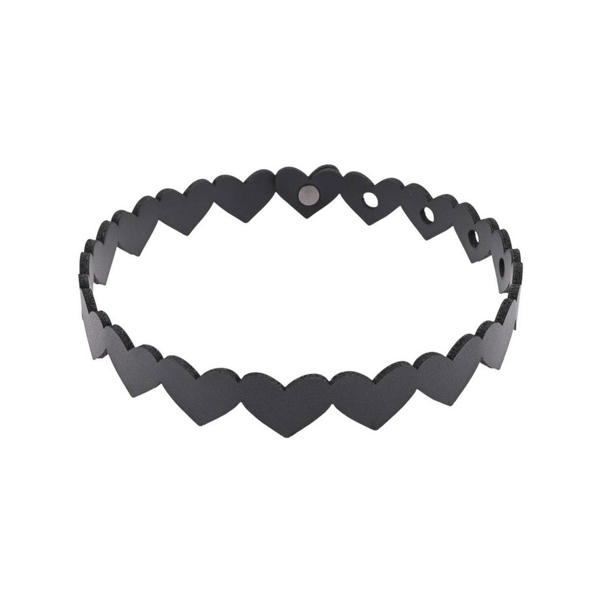 Leather faux-leather supple accessories collar choker jewelry necklace day-collar locking connected-hearts heart heart-shaped hex-key lockable locking adjustable naughty mystery sumptuous comfortable all-day control bdsm bondage submission fetish fashion bedroom flirtatious flirty kink kinky kinky-play black