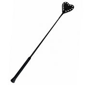 Leather genuine-leather accessories riding-crop popper heart-shaped flexible medium-stiff bondage bdsm bdsm-toys bdsm-gear kink kinky kinky-play kinky-toys sub submissive dom domme dominatrix sensory sensory-play pain spanking punishment discipline gifts costume cosplay halloween unisex black matte-black