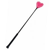 Leather genuine-leather accessories riding-crop popper heart-shaped flexible medium-stiff bondage bdsm bdsm-toys bdsm-gear kink kinky kinky-play kinky-toys sub submissive dom domme dominatrix sensory sensory-play pain spanking punishment discipline gifts costume cosplay halloween unisex pink matte-pink