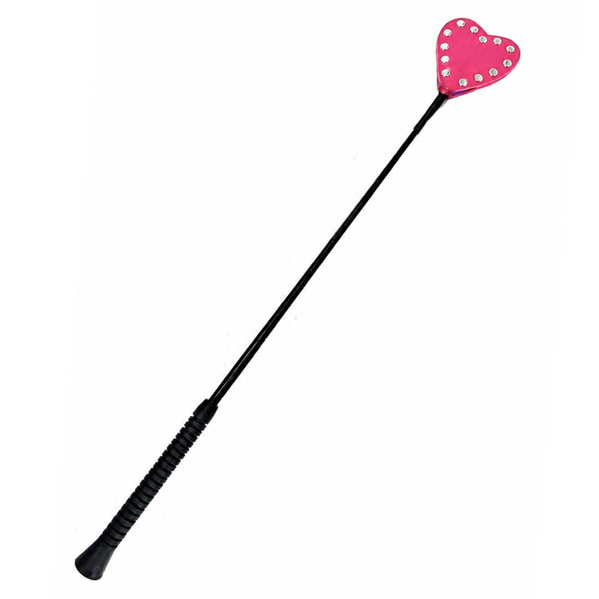 Leather genuine-leather accessories riding-crop popper heart-shaped flexible medium-stiff bondage bdsm bdsm-toys bdsm-gear kink kinky kinky-play kinky-toys sub submissive dom domme dominatrix sensory sensory-play pain spanking punishment discipline gifts costume cosplay halloween unisex pink matte-pink